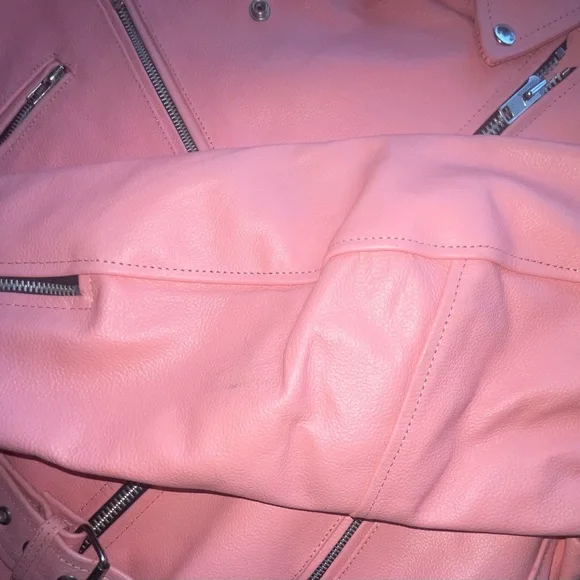 ALLSTATE LEATHER ladies 2x baby pink biker jacket - Picture 9 of 14